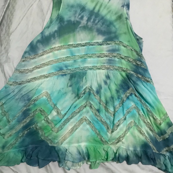 Free People Dresses & Skirts - OOAK Blue hues FREE PEOPLE tie dye trapeze tunic